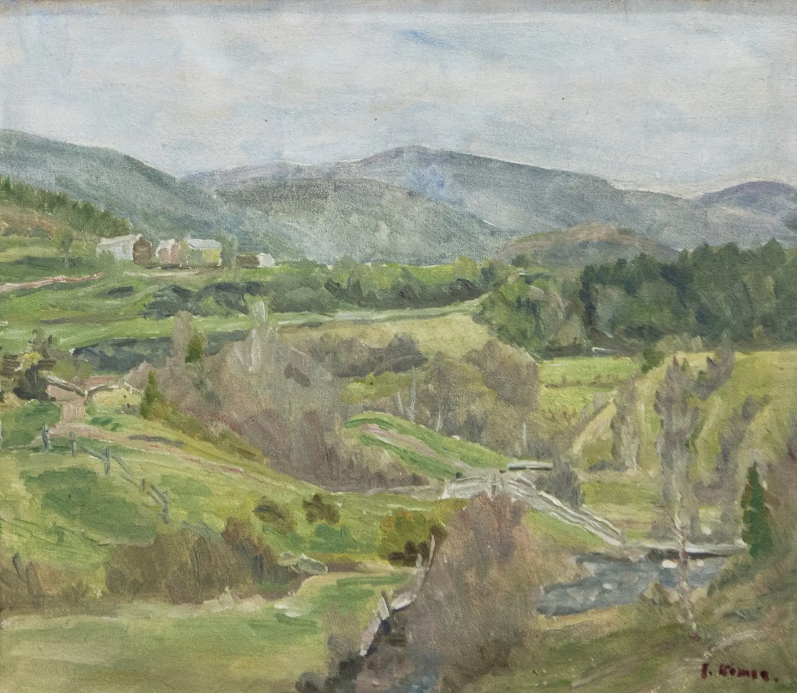 Isak Kimoe: Landscape from Rissa. Early summer. (1934)