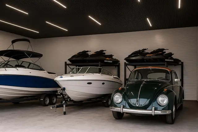 Boat and winter storage — illustration